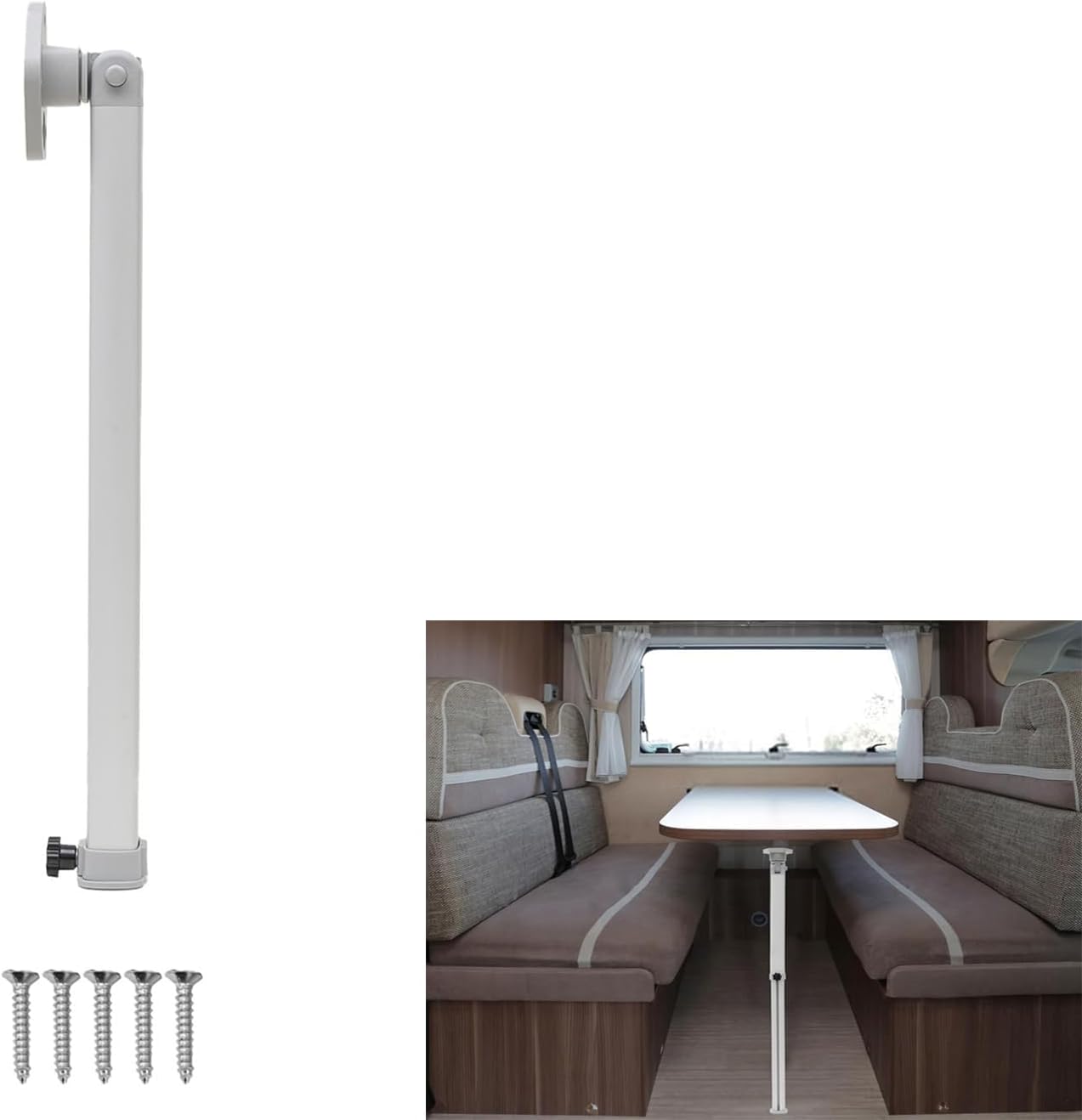 MYOYAY RV Folding Table Legs, Adjustable RV Table Leg, 21.3-36.6in/540-930mm Aluminum Alloy Telescopic Base Leg for RV Boat Yacht