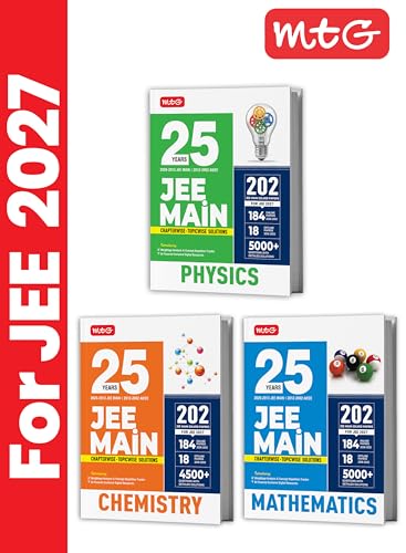 Image of MTG 25 Years (2026-2002) JEE MAIN PYQ Book | 202 Chapter-wise Topic-wise Previous Years Solved Papers Physics, Chemistry & Mathematics For 2027 Exam ... Analysis & Concept Repetition Tracker
