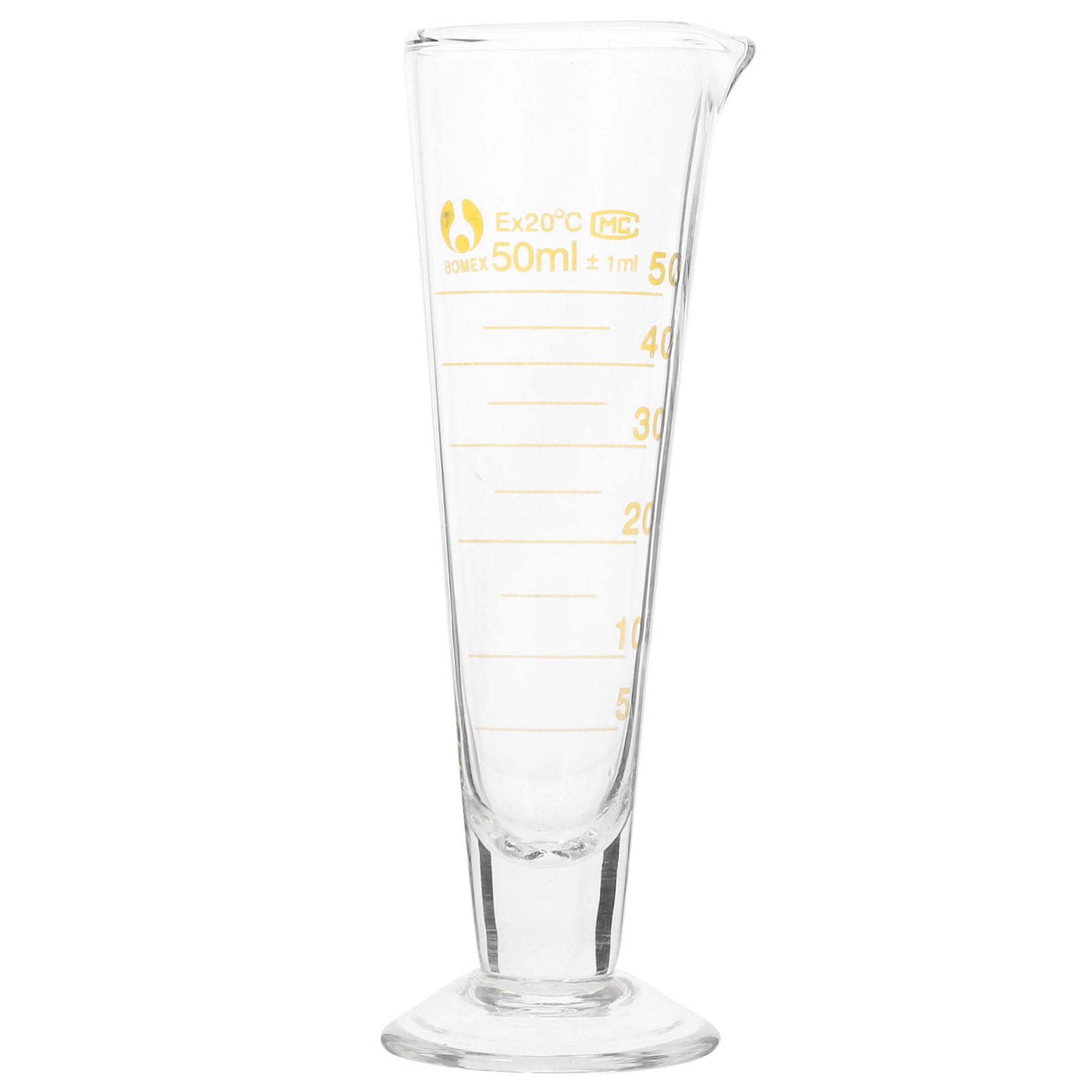 CIYODO 50ml Round Base Measuring Cup Glass Beaker Lab Graduated Science Lab Tool