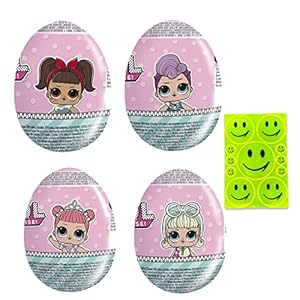 4 x Barbie chocolade-verrassingsei (4 x 20 g) I met klein speelgoed I halfwitte chocolade, halve melkchocolade I plus paaskaart