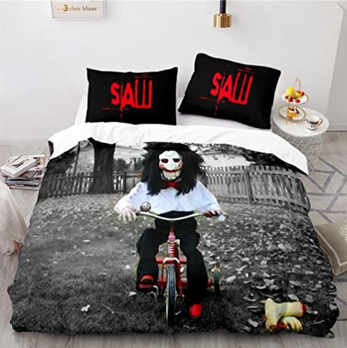 Juego De Ropa De Cama 3D De Sierra De Película De Terror Juegos De Fundas De Edredón con Fundas De Almohada Textiles para El Hogar Tamaño Doble Queen King para Decoración De Dormitorio 240 * 260cm