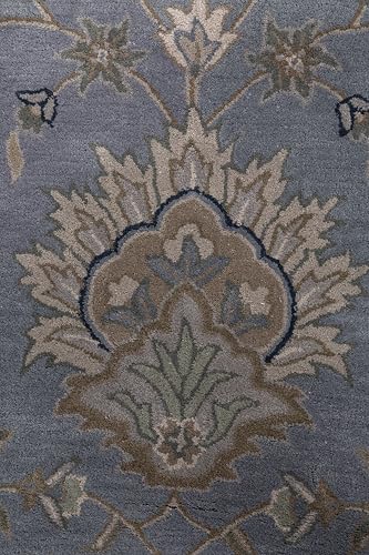 Image of Jaipur Rugs Soft Hand Tufted Oriental 6 x 6 Feet Rug| Blue Handmade Wool Carpet for Living Room, Bedroom & Home