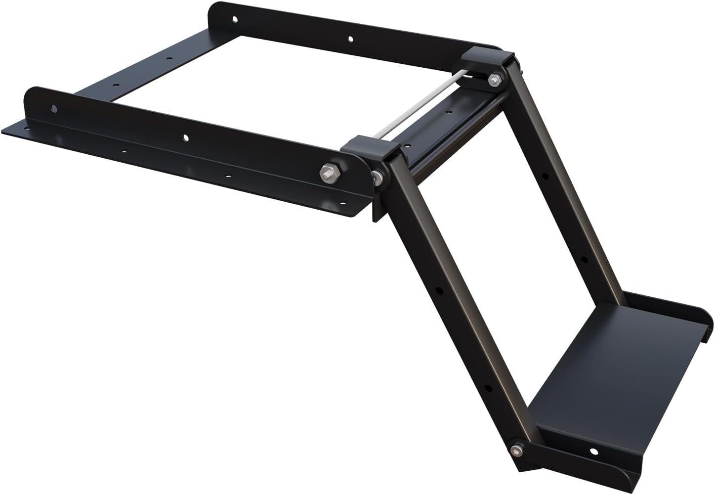 Tailgate Step for Flatbed Trucks & Trailers – Designed for Elderly, Pets & Daily Use, Fold-Down Steel Assist Step, 400 lb Capacity, Non-Slip Matte Platform, Dual-Side Locking, No Rattle Design