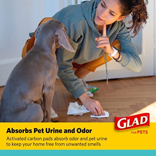 Glad for Pets Black Charcoal Puppy Pads - Super Absorbent Disposable Dog Pee Pads, Potty Training Pads, and Pet Supplies - Grey Dog Pee Pads for Crate Training and Indoor Use 44.5 cm x 59.7 cm - 120