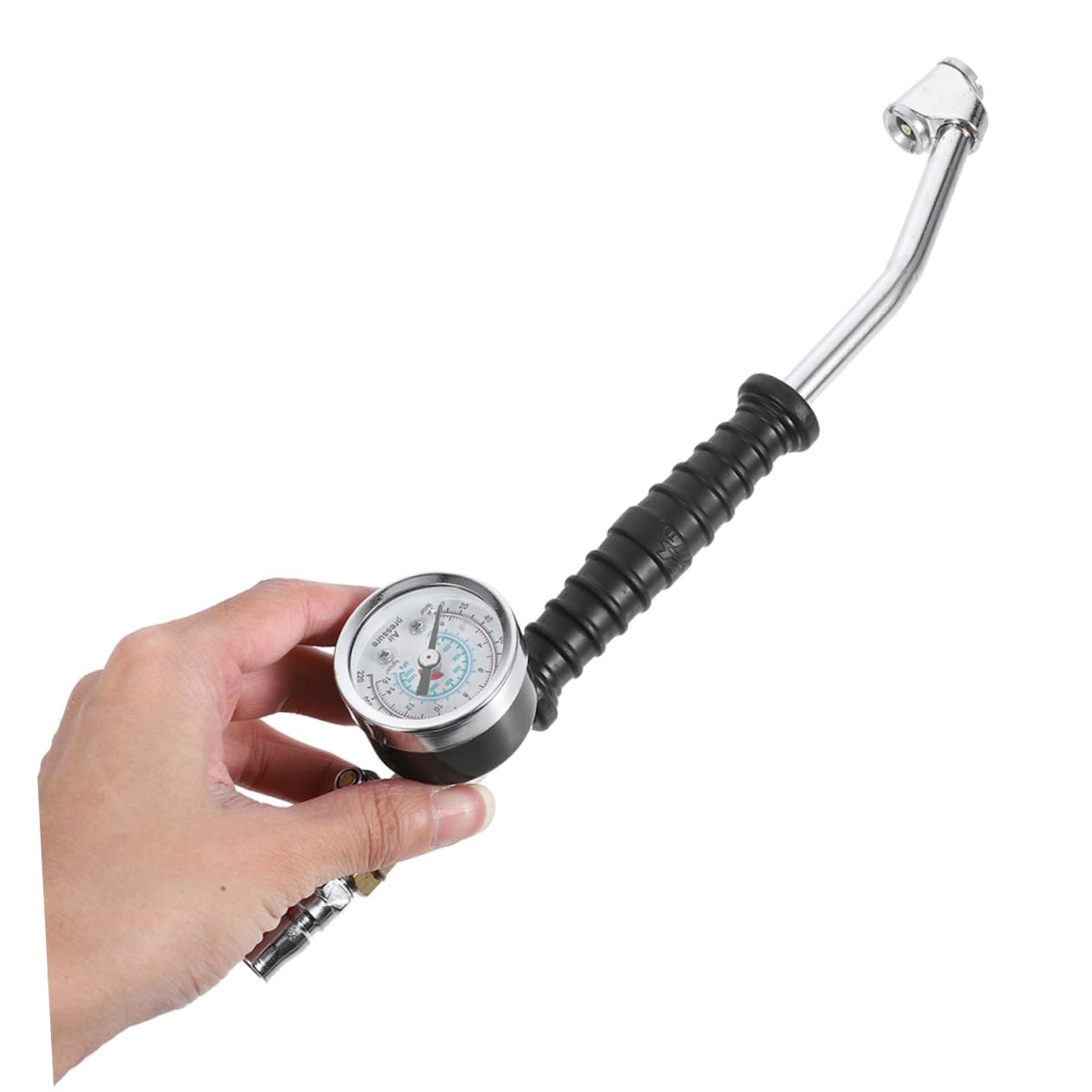 MAGICLULU 2pezzi Gonfiatore Per Pneumatici Con Manometro e Adattatore Per Compressore Design e Testa Angolata Per e Bici Accessori Per Manutenzione Pneumatici