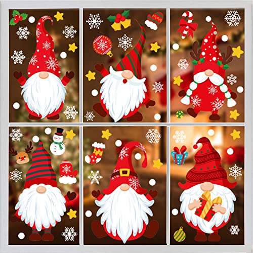 Noël Autocollants Fenetre Deco Fenetre Noël Autocollant Noel Sticker Fête de Noël Décoration Fenêtre PVC Réutilisable Amovible DIY Décalcomanie Muraux pour Noel Déco