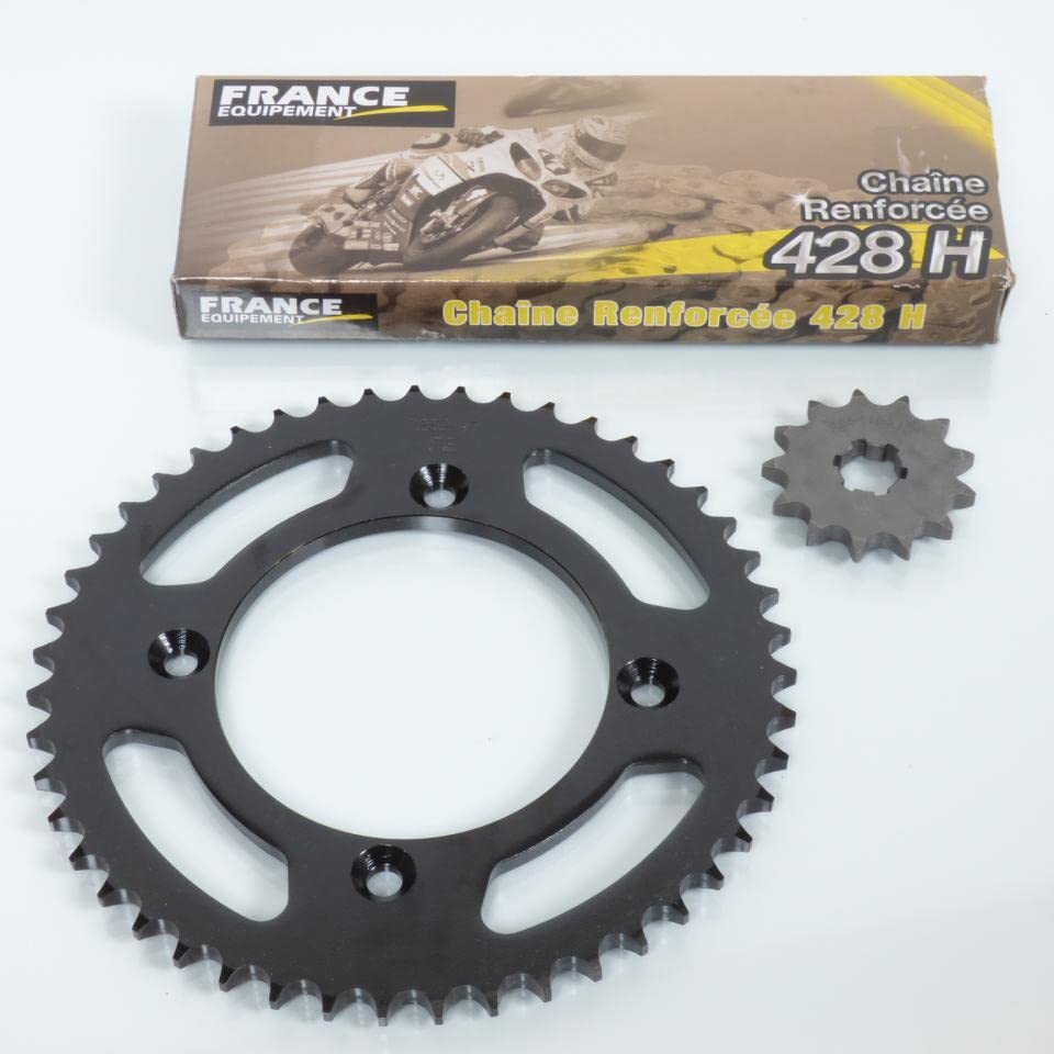 Kit chaîne France Equipement compatible avec Moto Yamaha 80 YZ grandes roues 1994 à 2001 13X47 / 4LB