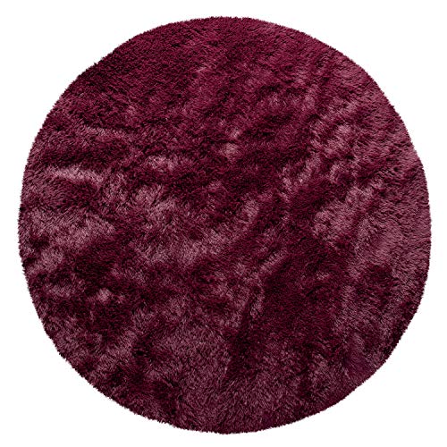Paco Home Hochflor Teppich Rund Wohnzimmer Schlafzimmer rutschfest Shaggy Modern Flauschig Einfarbig...