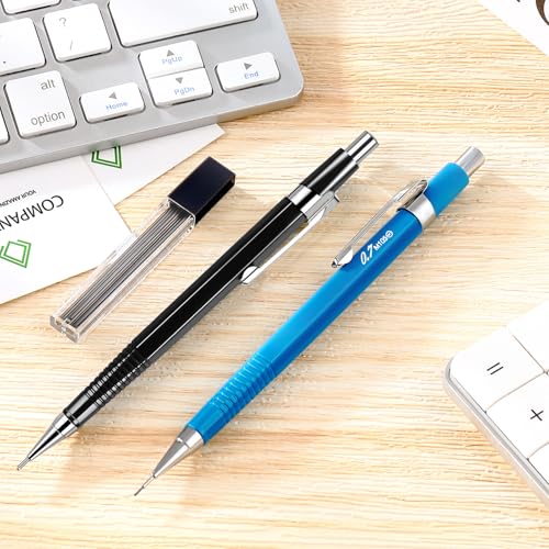 Image of Outus 8 Pcs Mechanical Pencil Metal Retractable Automatic Drafting Pencils Refills for Writing Drawing Signature Sketching Illustration Student Teacher Appreciation Gifts(0.7 mm, 0.5 mm,Blue, Black)