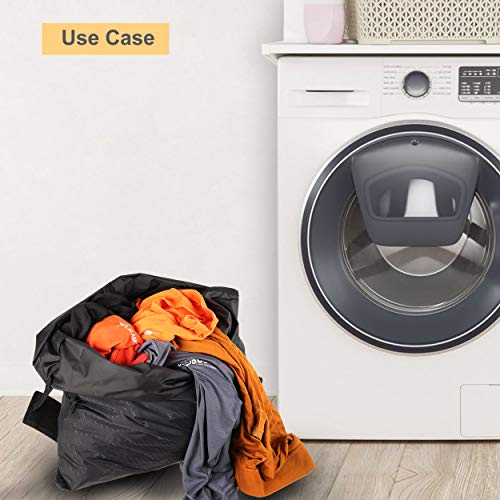 Image of Insular Strong Waterproof Laundry Bag With Locking Drawstring Closure | Machine Washable Collapsible For Laundry Hamper | Fits Laundry Baskets (Black, 25X30 inches, Pack of 3)