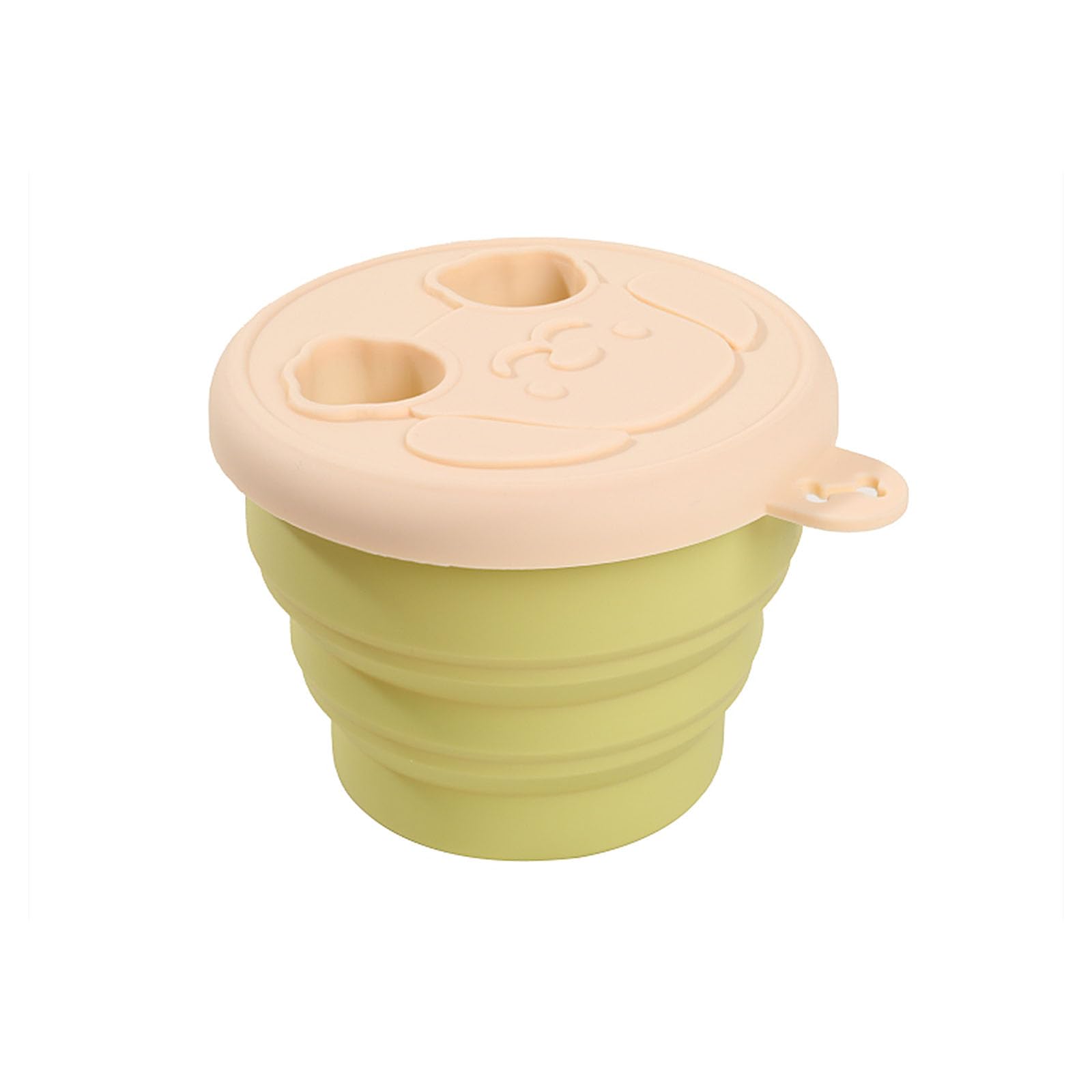 NRGQAXM Collapsibled Snacks Container, Snacks Finger Container No Mess Snack-containers Silicone Snack-box with Silicone Finger Lid Portable Food Storage Organizer Cup for Home Travel Camping