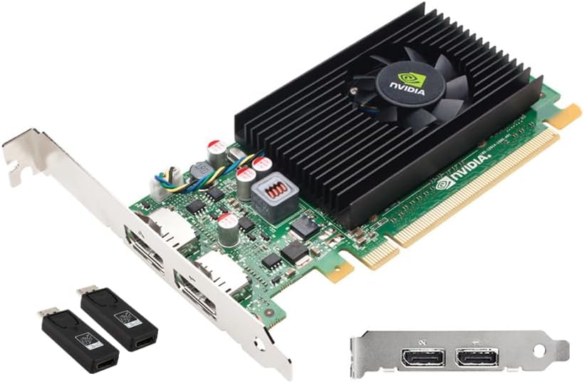Quadro NVS 310 Dual displayports, with Two DP to HDMI adapters, and Half and Full Size Brackets for Either SFF or Regular Full Size Computer(1 Year Warranty)