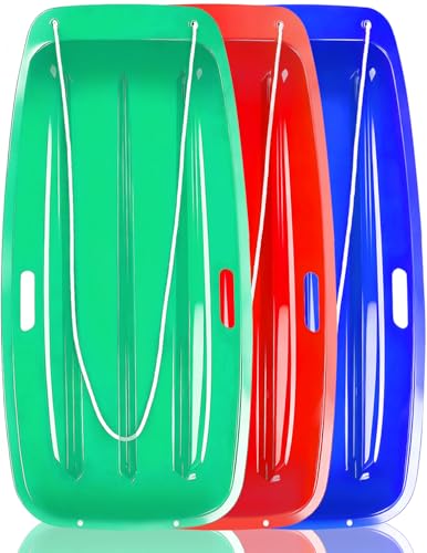 Sled, Snow Sled for Kids and Adults, Racer Downhill Sprinter Snow Sled for 1-2 Riders with Pull