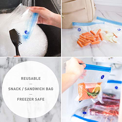 OUII Sous Vide Bags for Joule and Anova Cooker - 52 Pieces Kit with Vacuum Sealer Bags, Hand Pump, Clips - 3 Bag Sizes, Food Storage, Meal Prep - Fits Any Sous Vide Cooking Machine - Thumbnail 4