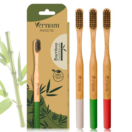 Vernam Phoenix Bamboo Toothbrush | Soft Bristles | Pack of 3