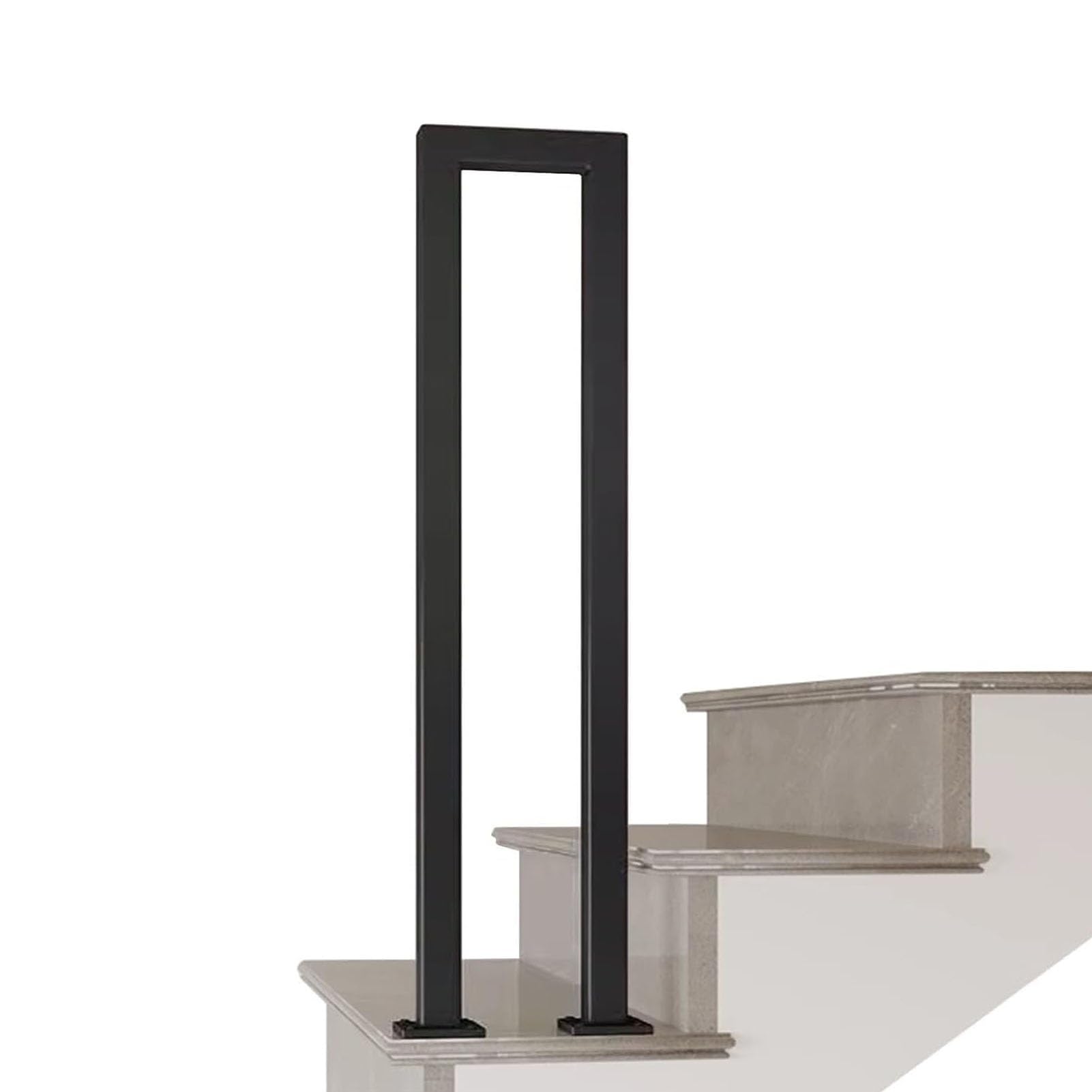 Garde-corps carré en forme de U avec kit d'installation escalier noir