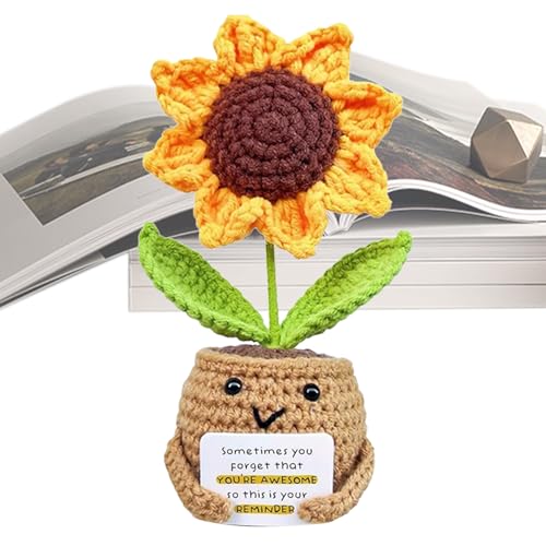 Gitekain Knitted Sunflower Doll – Cute Crochet Emotional Support Gitekain Knitted Sunflower Doll – Cute Crochet Emotional Support