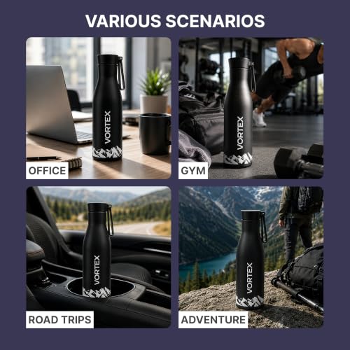 Image of The Better Home Vortex Series Insulated Water Bottle 860ml | Stainless Steel Vacuum Bottle | Hot 12 Hrs & Cold 16 Hrs | Leak Proof & Sweat Proof | BPA Free Sports Bottle for Gym, Travel, Office