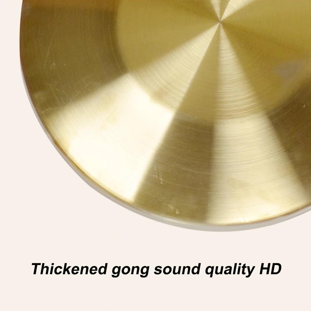 GRRICEPL Gong Instrument, Chinese Traditional Percussion Instrument Copper Gong, for Wedding Opening Celebration, Party, Festivals (Color : Gold-A, Size : 36cm)