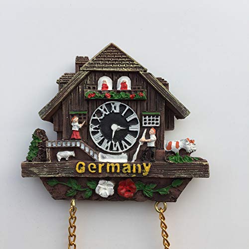 Imán decorativo reloj cucú Alemania 3D para nevera miniatura 5