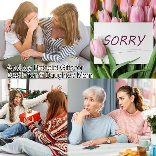 Apology Bracelet Gifts For Her, Im Sorry Gifts for Her, Sorry and Forgive Me Gift Comes in Gift Box with Apology Card For Wife, Girlfriend, Friends3