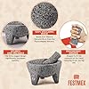 Genuine Handmade Mexican Mortar and Pestle, Molcajete de Piedra Natural Volcanica Stone, Heavy & Durable, Perfect for Homemade Salsas, Guacamole, and other Molcajete Plates | Made in Mexico (8 Inches) #2