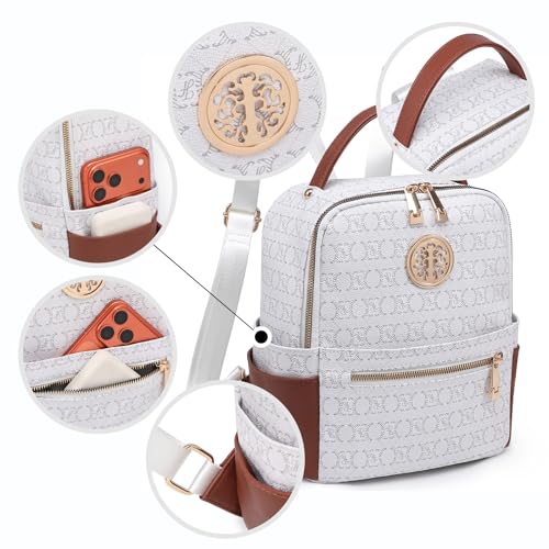 Image of JULIE FERRARO Small Backpack Purse for Ladies Women Fashion Multi Pockets Daypacks with Front Zip Pocket
