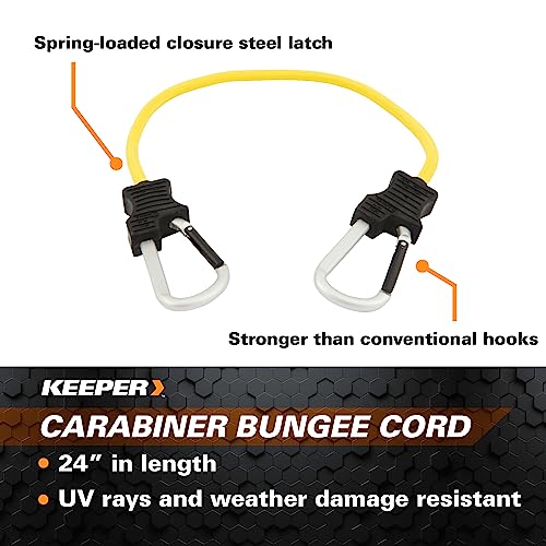 Keeper - 24” Carabiner Bungee Cord - Uv And Weather-Resistant #TOP2