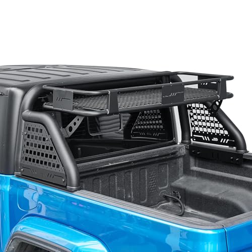 Image of JOYTUTUS Roll Bar for Truck with Cargo Basket for Gladiator JT 2020-2026 & Tacoma 2015-2023, Heavy-Duty Extendable Chase Rack for Mid-Size Truck, Holds up to 660LB
