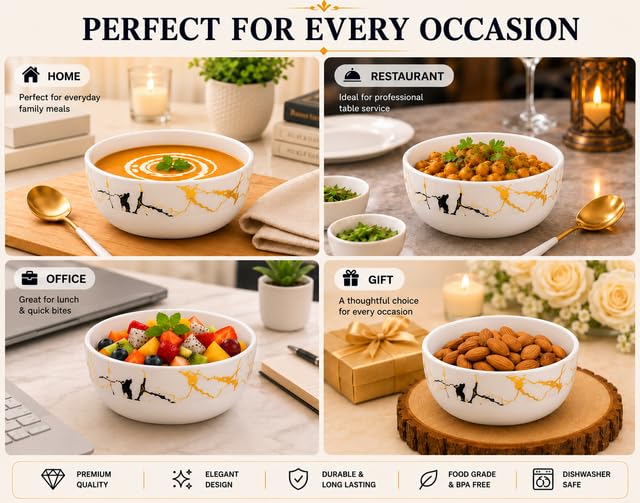 Image of Ariya 4.5 Inch Melamine Greek Bowls Black Gold Harmony Collection Set of 3