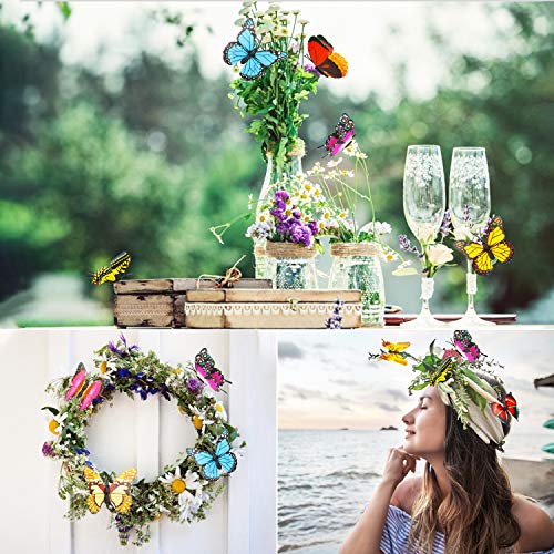 Kleurrijke 3D Vlinder Muursticker 72Pcs,3D Vlinder Muurstickers Set,PVC Simulatie Vlinder,Zelfklevend DIY-Art Decor… - Afbeelding 7