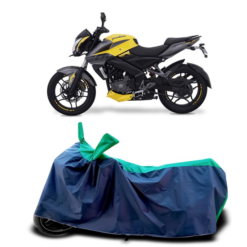 Image of DUFFEL-Two Wheeler Bike Cover Compatible for Bajaj Pulsar Ns200 Heat Protectio /UV-Rays /Birds Dropping /DustProof /Waterproof Indoor Outdoor and Parking Full Protection All Variants [Green Patta]
