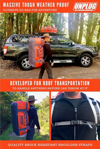 Image of UNPLUG Ultimate Adventure | 1680D Heavy Duty Waterproof Bag | Large Travel Bag which can be Used for Camping, Motorcycling, Boating, or Hunting|155L Storm Grey
