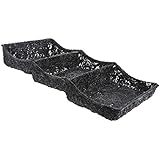 TRAITECH INDUSTRIES INC Ventilated Produce Tray Rectangular Black Plastic 3-Compartment - 16