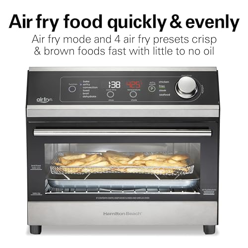 Hamilton-Beach-Digital-Toaster-Oven-Air-Fryer-Combo-10-Ways-to-Cook-4-Preset-Functions-Stay-On-1800-Watts-LED-Capacitive-Touch-Controls-2-Rack-Positions-Fits-12-Pizza-Black-Stainless-Steel