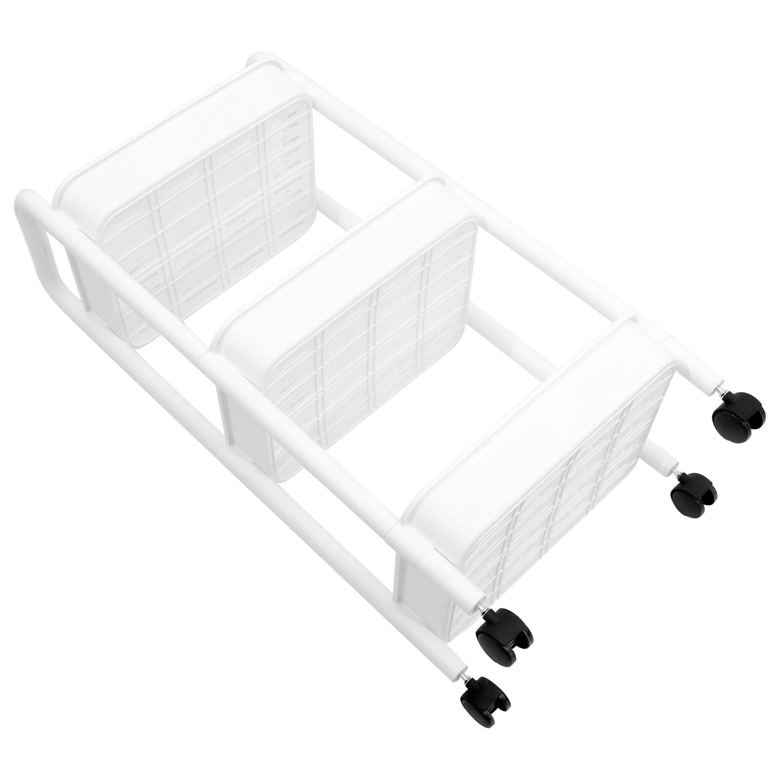 Carrello Multiuso Bianco con Ripiani Stretti e Ruote, Design Multifunzionale in Pp, Resistente e Compatto per Bagno e Ufficio, Scaffale Salvaspazio a Livelli