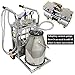 HQHAOTWU Electric Milking Machine for Cows 25L Automatic Oil-Free Vacuum Pump Goat Milker 304 Stainless Steel Dairy Farm Milking Equipment with 3 Cleaning Brushes 110V for Cows Goats