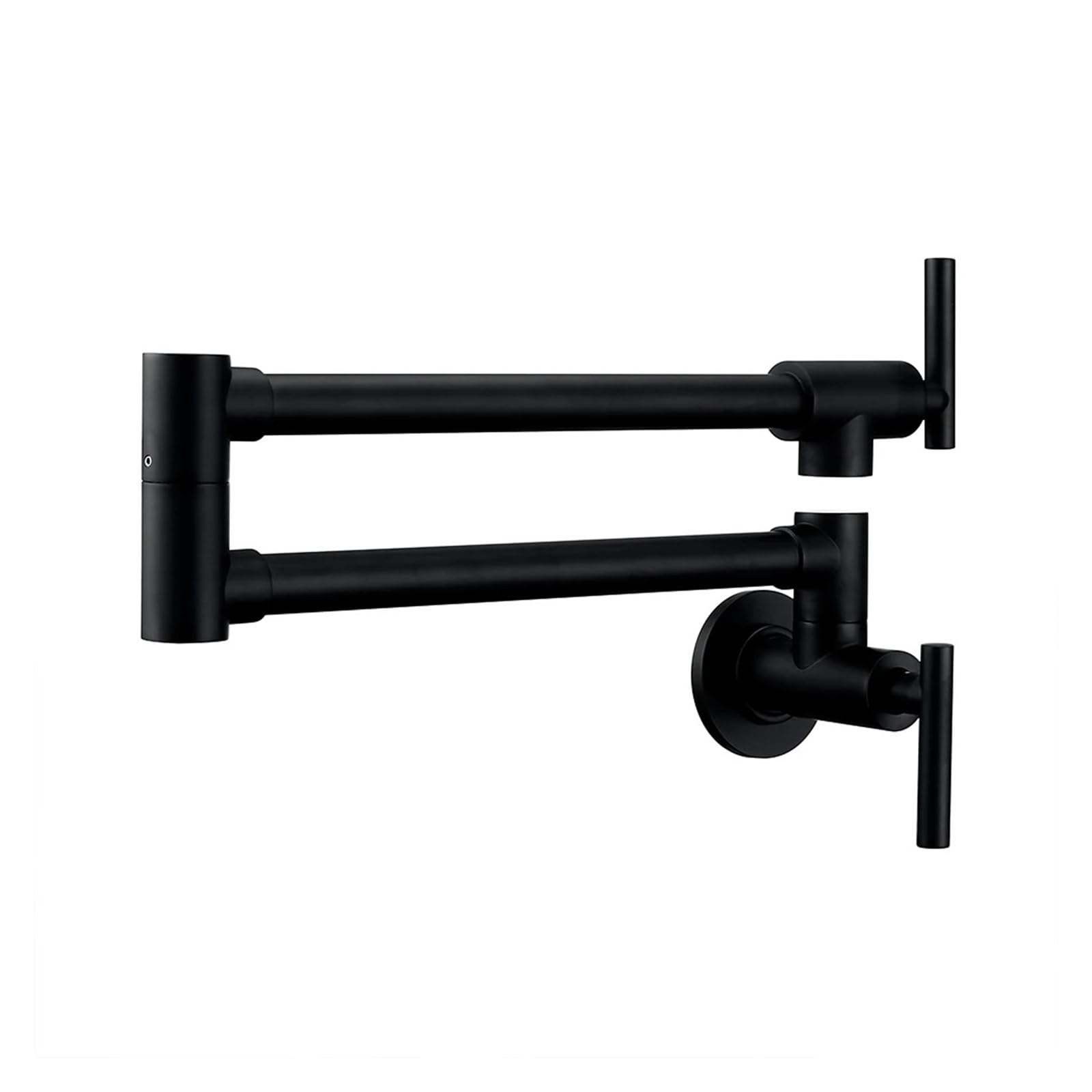 ZQFHSX Brushed Chrome Brass Wall Mounted Pot Filler Faucet, Swivel Folding Retractable Rotary Stretch Sink Tap for Most Scenarios(Black)