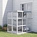 PawHut Catio Outdoor Cat Enclosure, Large Luxury Cat House Outside with Hammock, Condo, Jump Platforms, Ladders, Ramps, Tarp, Walk in Cat Cage for 2-4 Large Cats, 71
