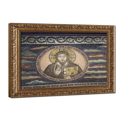 Impression mosaïque byzantine du Christ pour habiller un grand mur de bureau