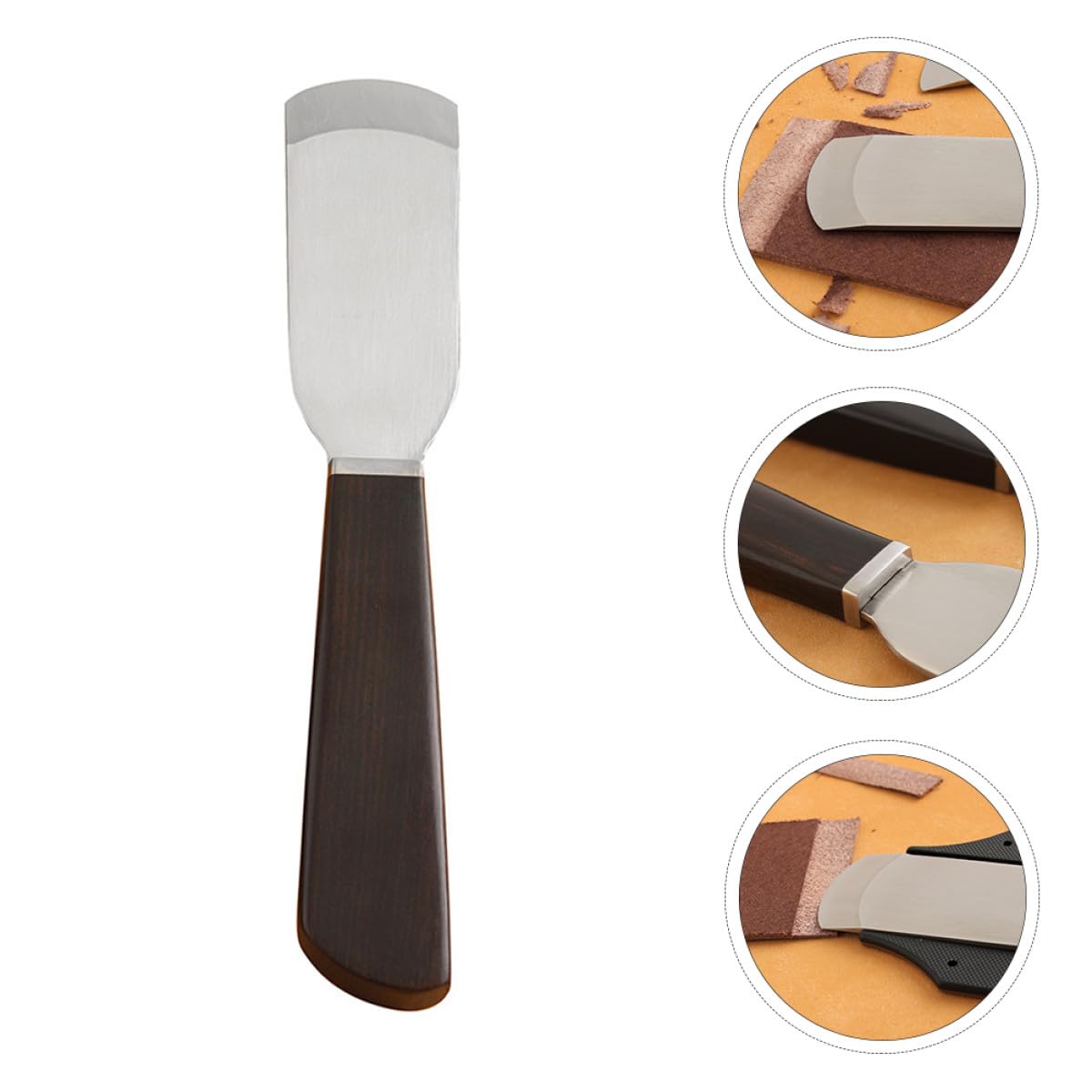 Gatuida Herramienta para Artesanía de Cuero, Cuchillo de Corte Acero, Filo Biselar y Pelado Antideslizante para DIY