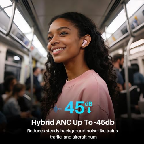 Image of TOZO Hybrid Active Noise Cancelling Wireless Earbuds 6 Mics AI Clear Call | 68H Playtime LED Display 32 Preset EQs App Bluetooth 5.3 IPX8 Waterproof Ear Buds