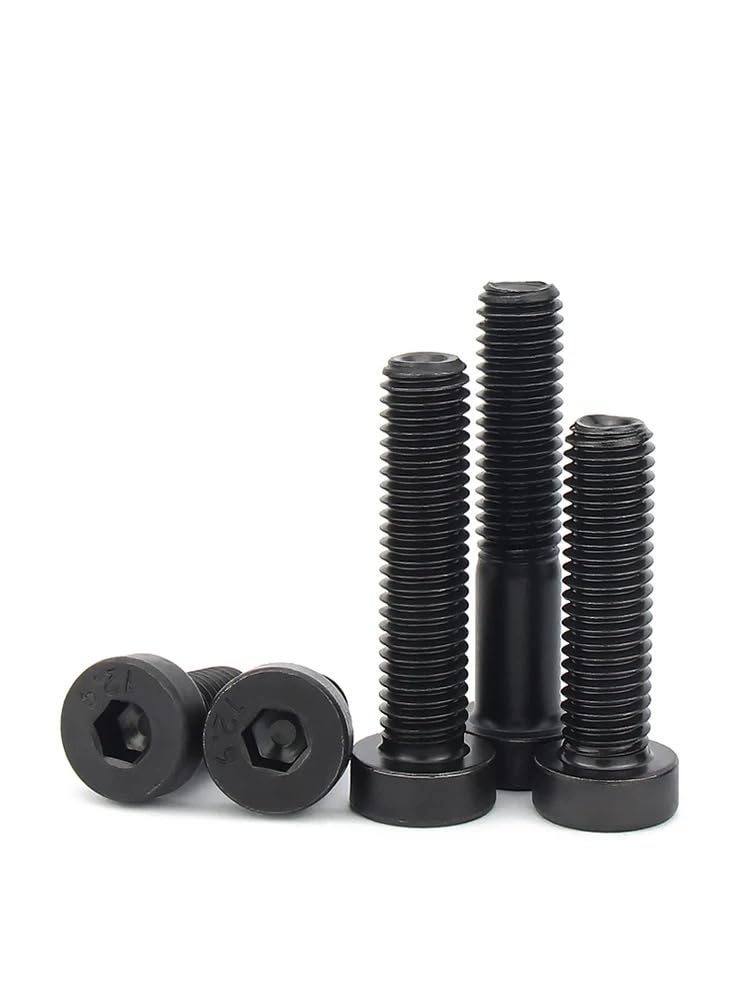 Tornillo hexagonal negro de acero 12,9, rosca izquierda M4/M5/M6/M8/M10 (M5-0,8 x 50 mm, 50 unidades)