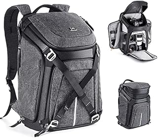K&F Concept 25L Alpha Camera Backpack+Top Extension 1.5L, 3 Side Open, Detachable Buckle for Shoulder Bag/Backpack Switching, Holds 2 Camera, 4 Lenses, 15.6 Laptop for Professional Photographer