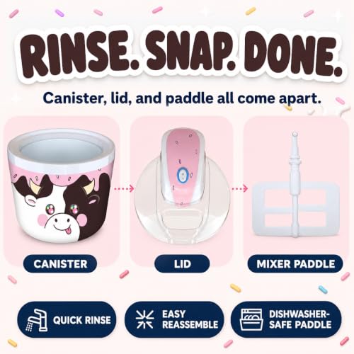 Image of Cow Electric Ice Cream Maker Machine for Kids - Countertop Soft Serve | A fun kids ice cream maker machine for homemade soft serve, sorbet, gelato & frozen yogurt. 1.2 qt small easy to use & clean
