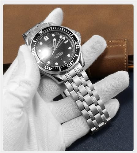 Bracelet de montre acier inoxydable 316L argent pour Omega Seamaster - 7