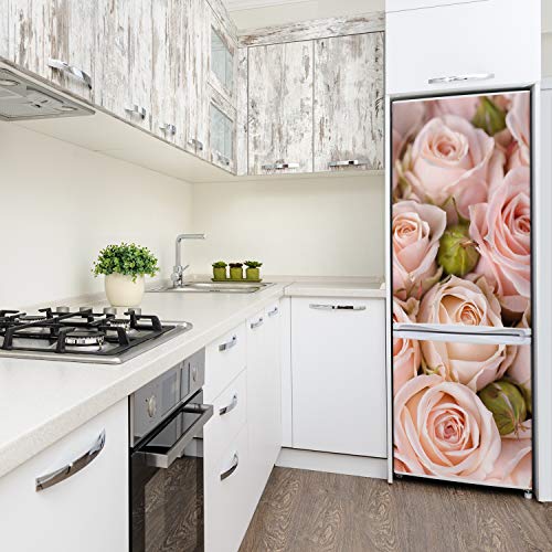 Oculte imperfecciones de la nevera con este vinilo de rosas de 70x190 cm 4
