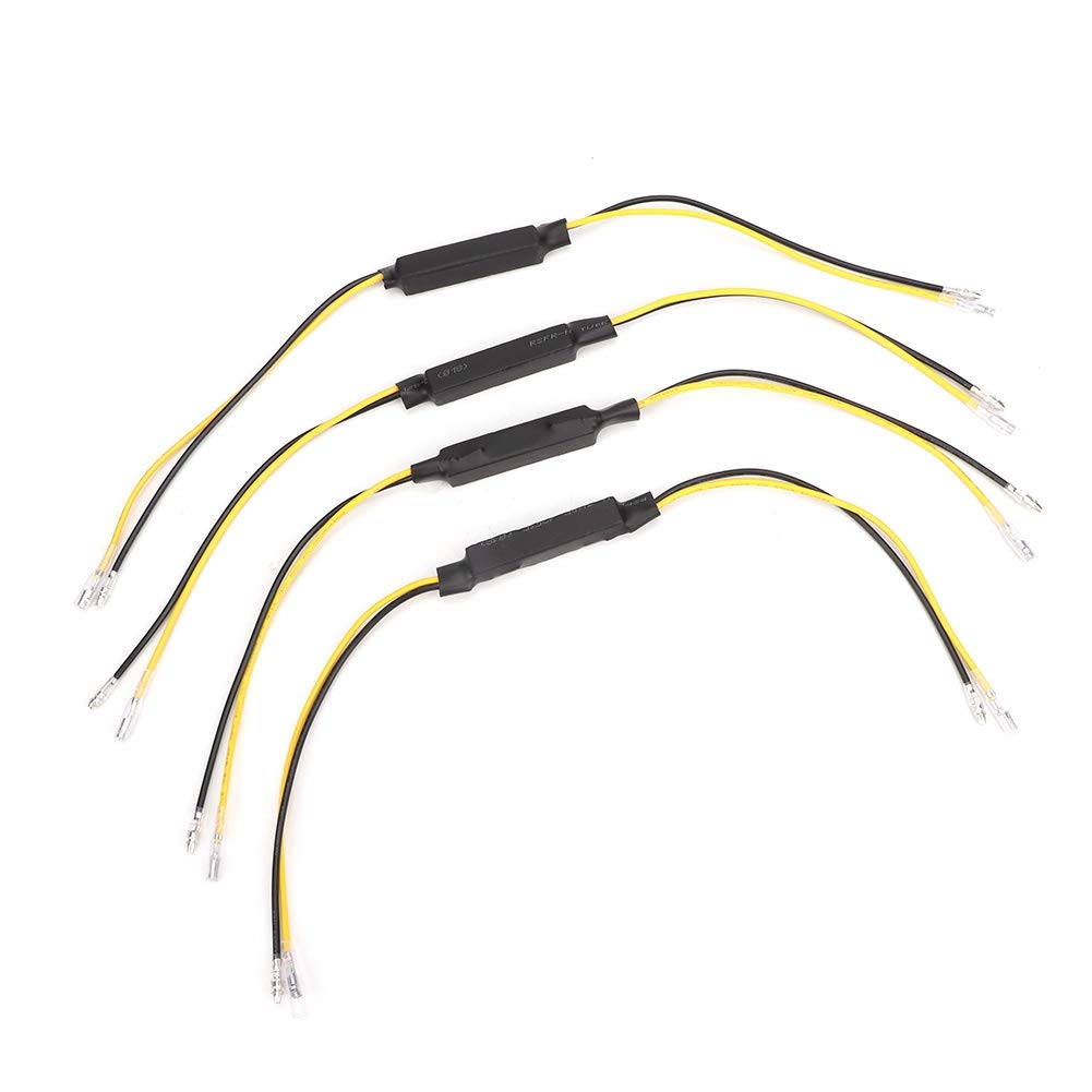 Fydun Decodificador LED de Motocicleta, 4PCS 12V-24V 20W Resistencias de Carga para Luces Intermitentes, Soluciona Intermitentes Que Parpadean Rápido, para Motocicletas y Autos