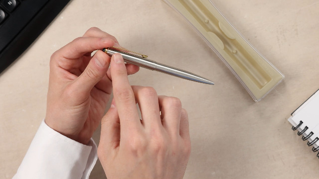 Parker Galaxy Stainless Steel Gold Trim Ball Pen : Amazon.ae