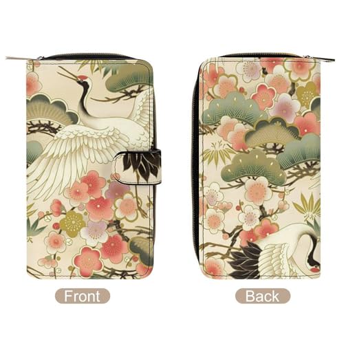 Japan Style Sakurasflower Long Wallet for Women Men Purses Coin Pouch Credit Card Holder Organizer3